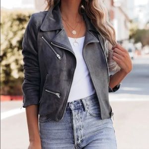 Vici Gray Leather Jacket